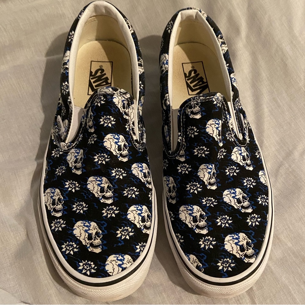 Vans Flash Skulls Slip Ons sz 10.5